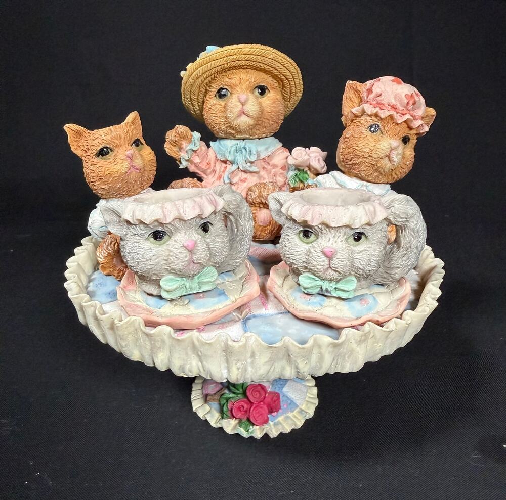 Vintage 1992 Enesco Calico Kittens Priscilla Hillman Cat Figurine Collection